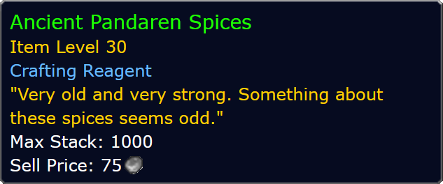 Ancient Pandaren Spices Tooltip