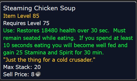 steaming chicken soup tooltip