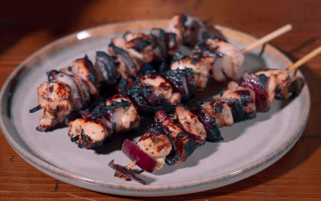 Garlic Honey Chicken Skewers