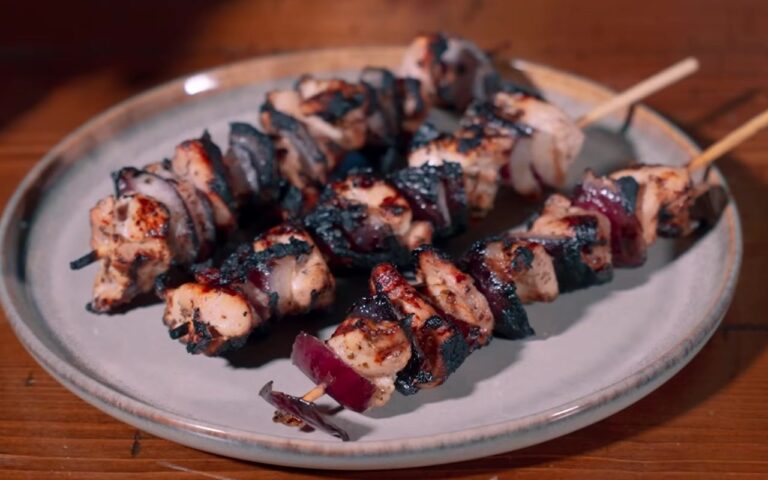 Garlic Honey Chicken Skewers